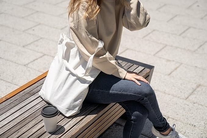 1001 Texfix, Tote Bag, Bez Çanta, Çevre Dostu Alışveriş ÇANTASI,%100 Pamuklu Tuval, Yeniden Kullan görsel 3