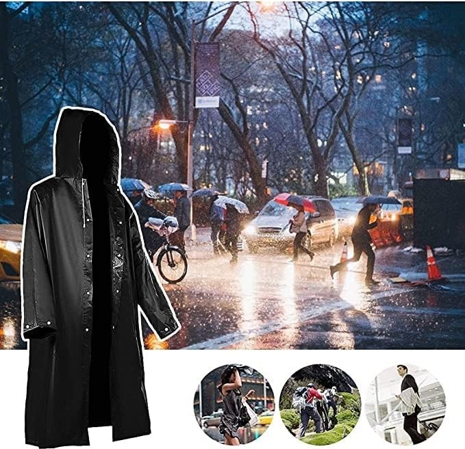 Asitan Panço Yağmurluk, Üniseks, Tekrar Kullanılabilir, Şeffaf, Peva Taşınabilir, Su Geçirmez Yağm görsel 5
