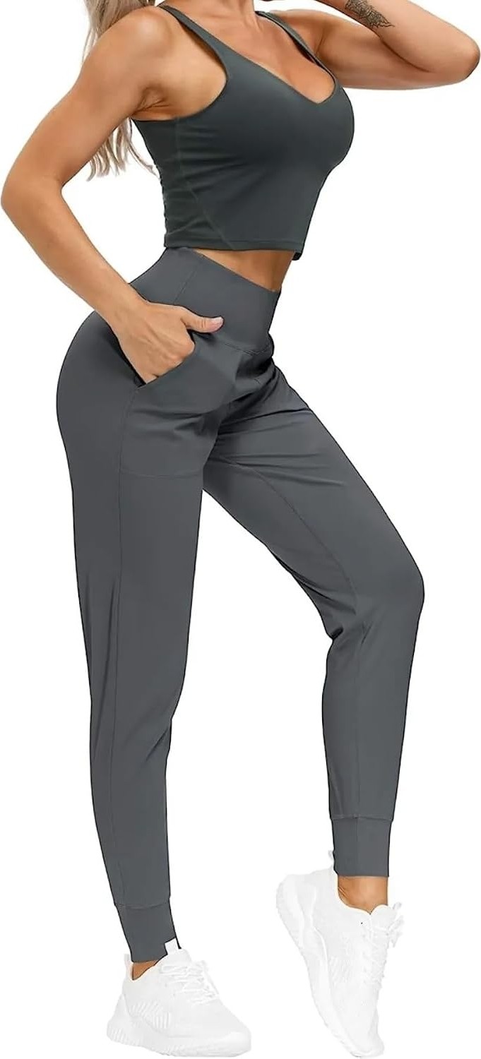Storekadın Yüksek Bel Yoga Koşu Egzersiz Joggers Hafif Eşofman Altı görsel 3