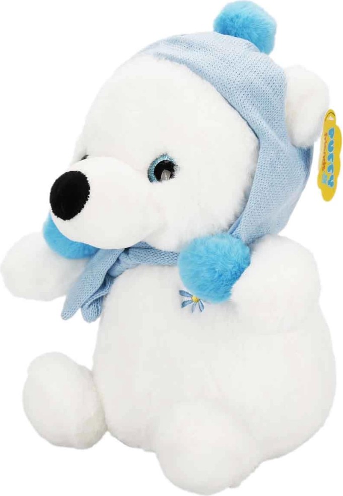 Dorasan Şapkalı ve Atkılı Peluş Kutup Ayısı 30 cm S00004773 görsel 3