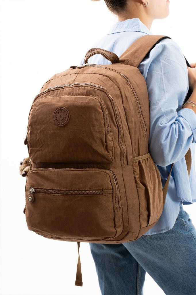 Baginn Kadın Sırt Çantası Hafif Kumaş Çok Cepli Kabin Boy Seyahat Çantası 43*30 cm görsel 6