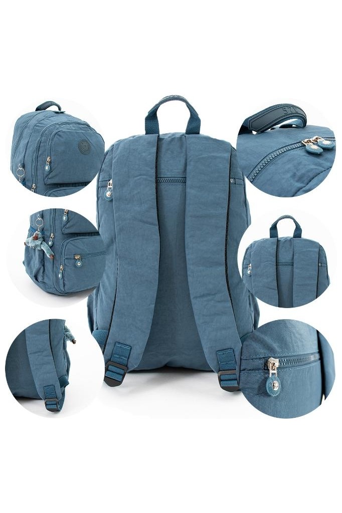 Baginn Kadın Sırt Çantası Hafif Kumaş Çok Cepli Kabin Boy Seyahat Çantası 43*30 cm görsel 7