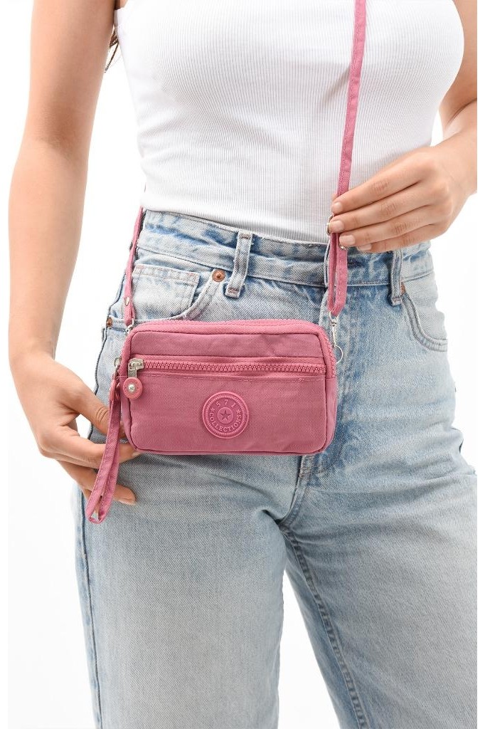 Baginn Klinkır Kumaş Mini Çapraz Askılı Kadın Cep Telefonu Çantası El Çantası Cüzdan 10*18 cm Su Itici görsel 7