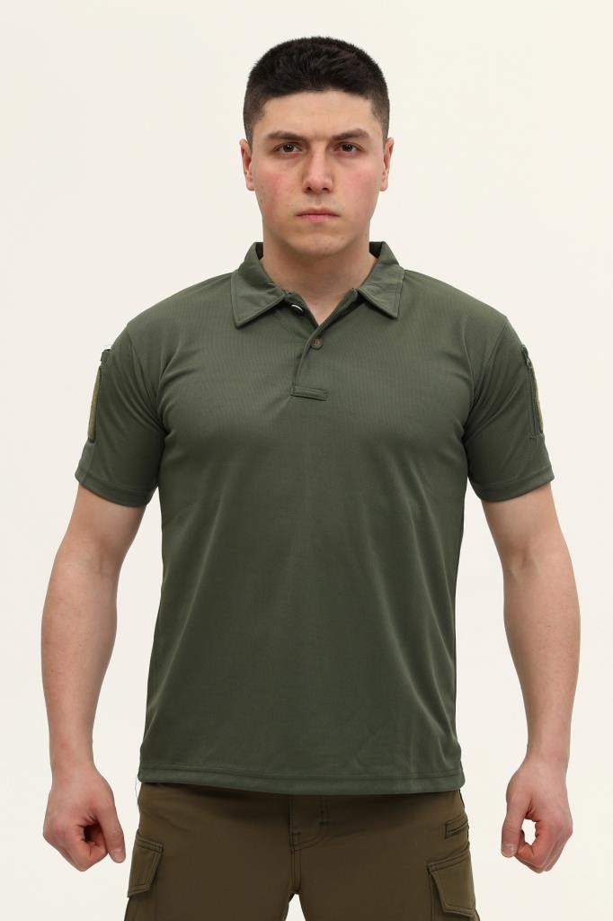 Single Sword Yaka Tişört - Kısa Kollu Taktik Polo - Beden: XL | Renk: Haki