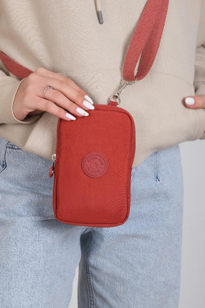 Baginn Klinkır Kumaş Mini Çapraz Askılı Kadın Cep Telefonu Çantası Mini Cüzdan Çanta 20*10 cm Su Itici görsel 4