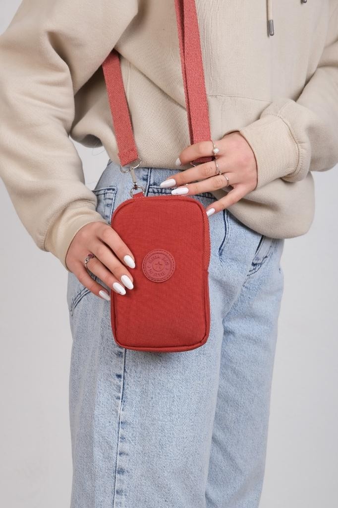 Baginn Klinkır Kumaş Mini Çapraz Askılı Kadın Cep Telefonu Çantası Mini Cüzdan Çanta 20*10 cm Su Itici görsel 5
