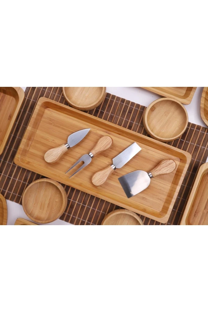 Resim Atbyhome Bambu Loft 6 Kişilik 31 Parça Doğal Bambu Kahvaltı Takımı - Kahvaltı Seti Sunum Seti 