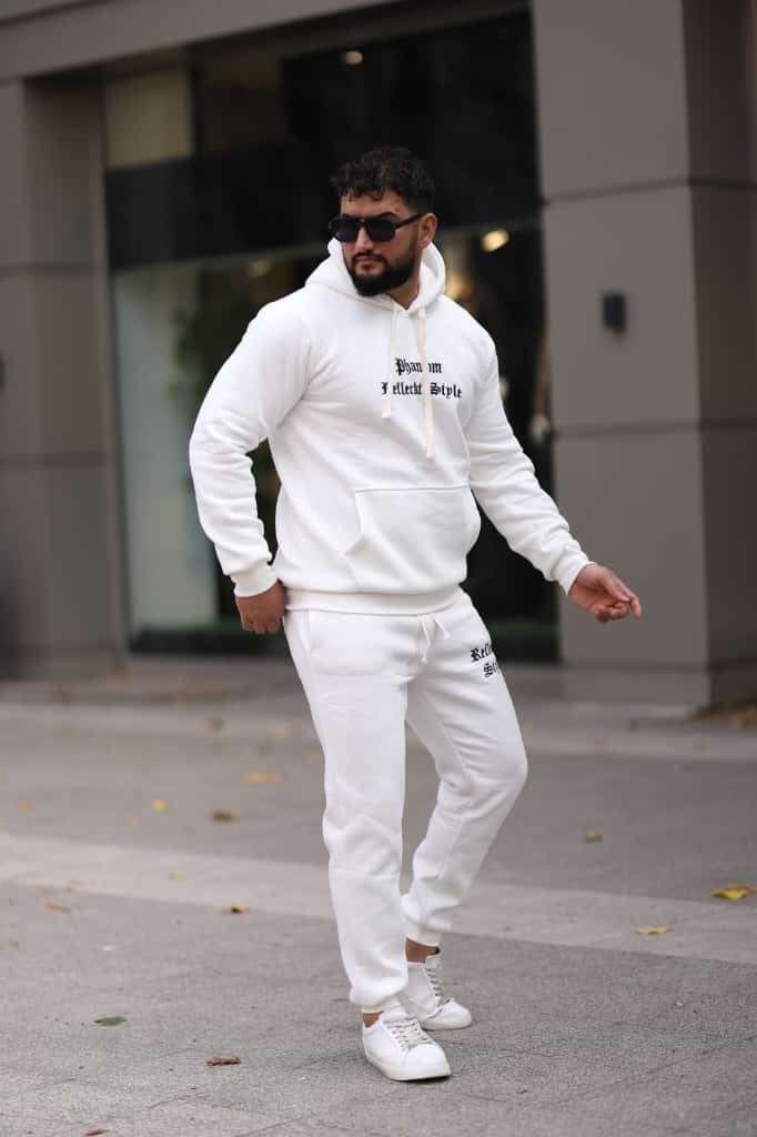 Xorvio Erkek Unisex Kapüşonlu Kanguru Cepli Şardonlu 3 Iplik Kışlık Içi Polarlı Günlük Eşofman Takım