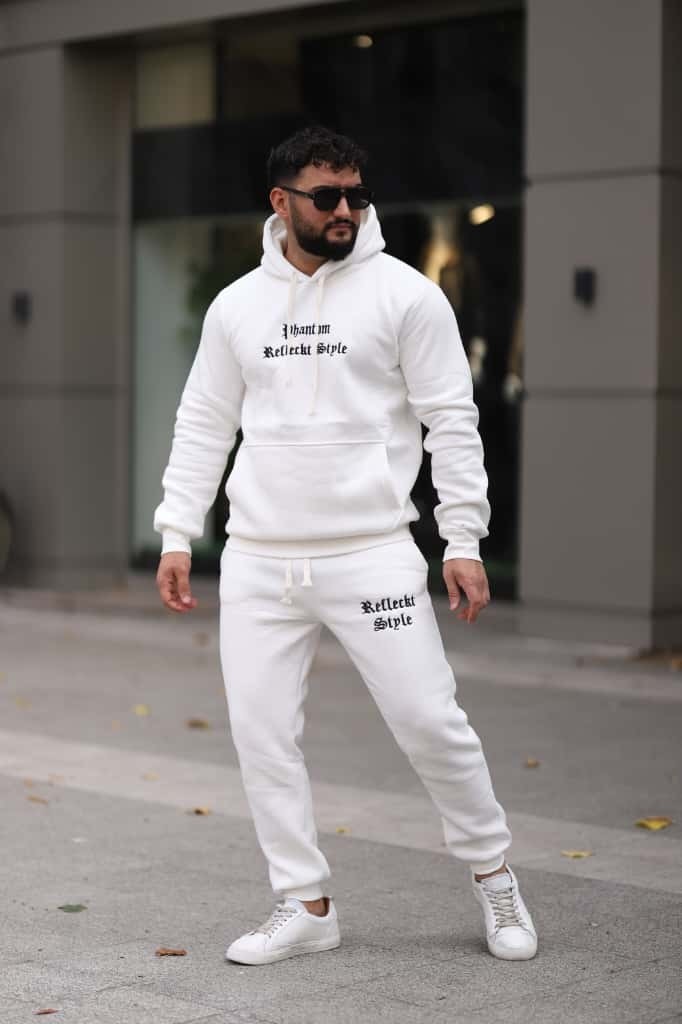 Xorvio Erkek Unisex Kapüşonlu Kanguru Cepli Şardonlu 3 Iplik Kışlık Içi Polarlı Günlük Eşofman Takım görsel 2
