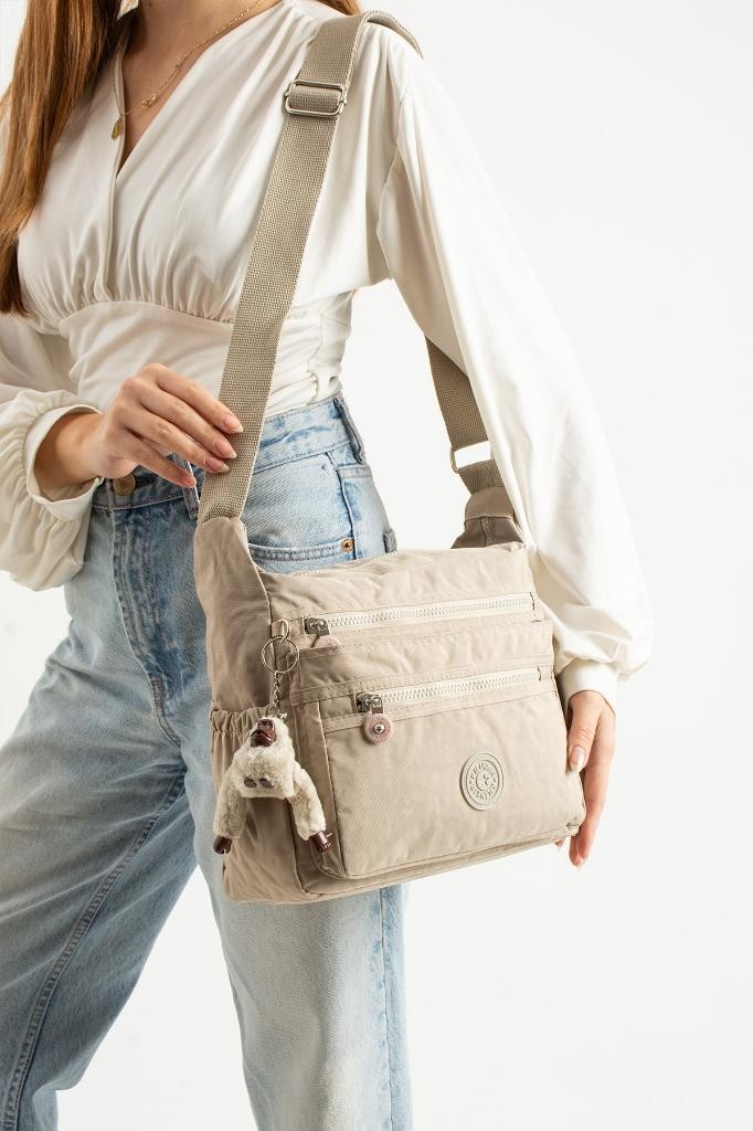 Baginn Kadın Postacı Çanta Hafif Klinkır Kumaş Çok Cepli Çapraz Askılı Omuz Çantası 30*25 cm Günlük Çanta