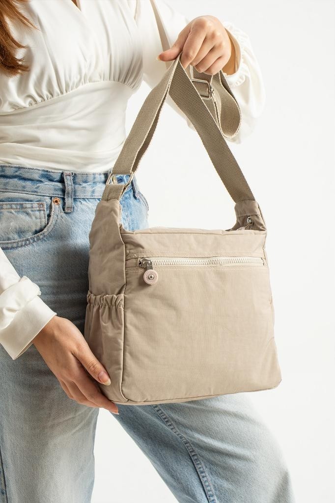 Baginn Kadın Postacı Çanta Hafif Klinkır Kumaş Çok Cepli Çapraz Askılı Omuz Çantası 30*25 cm Günlük Çanta görsel 3