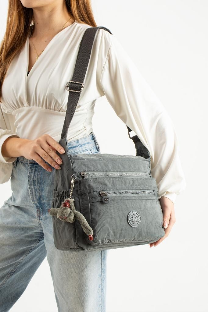 Baginn Kadın Postacı Çanta Hafif Klinkır Kumaş Çok Cepli Çapraz Askılı Omuz Çantası 30*25 cm Günlük Çanta