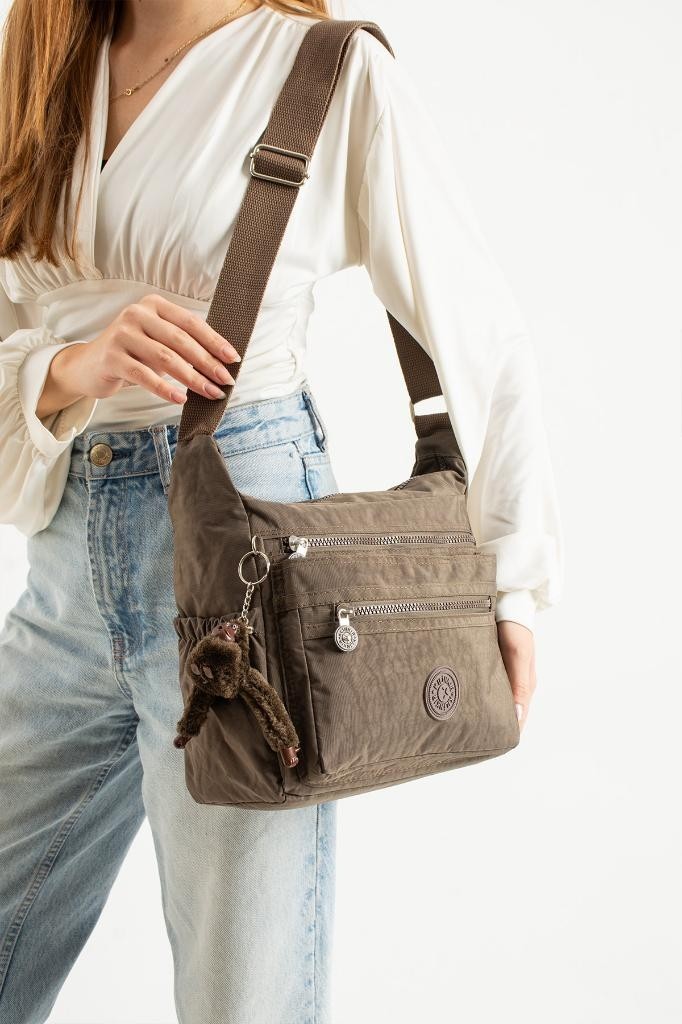 Baginn Kadın Postacı Çanta Hafif Klinkır Kumaş Çok Cepli Çapraz Askılı Omuz Çantası 30*25 cm Günlük Çanta