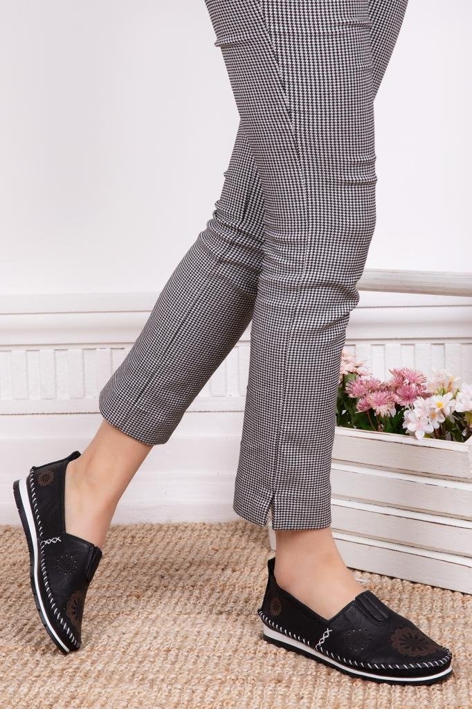 Tarçın Ayakkabı Hakiki Deri Tommy Kadın Deri Babet TRC116-0065 görsel 3