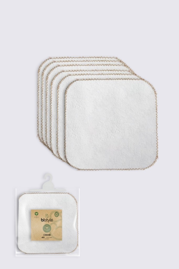 Cotton Soft Organik 28X28 6'lı Havlu Mendil 90105 Ekru