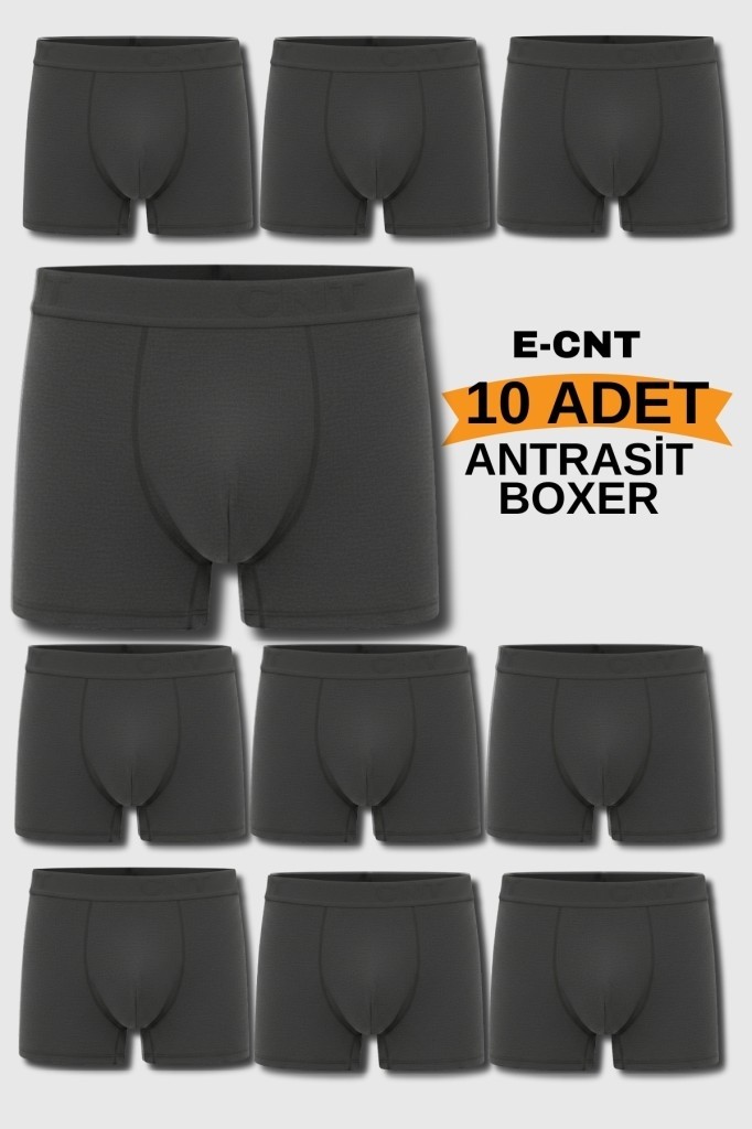 Cnt Erkek 10'lu Likralı Boxer Seti, Pamuklu Nefes Alan Rahat İç Giyim görsel 8