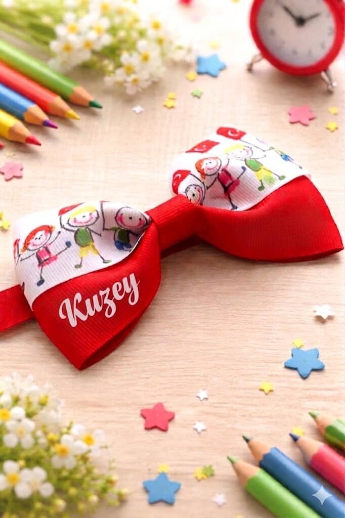 Cicis Accessories Kırmızı Papyon 23 Nisan Isimli Kişiye Özel Desenli Erkek Çocuk Aksesuar görsel 2