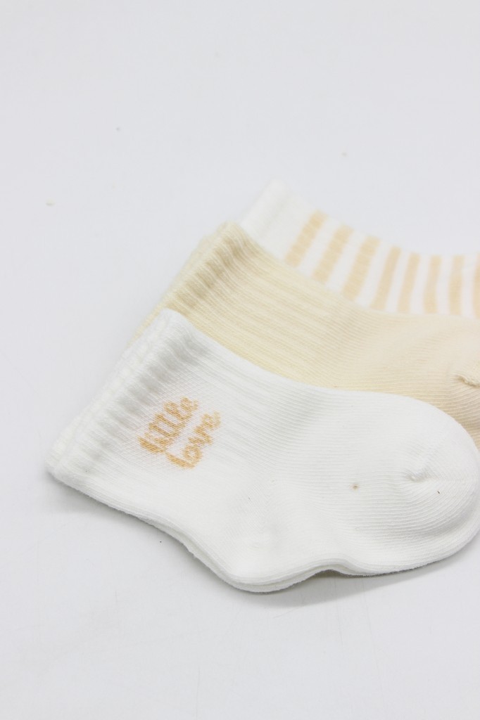 Akıllı Bayi Little Love Girl 3'lü Penye Soket Çorap 10137 Ekru görsel 4