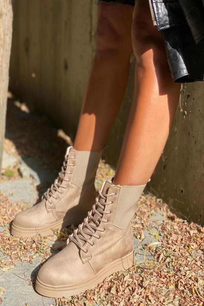 İnan Ayakkabı Inanayakkabı KY7000 Nude Süet Kadın Bot görsel 3
