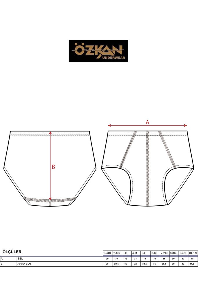 Özkan Underwear Özkan 0037 6'lı Paket Erkek Pamuklu Penye Süprem Esnek Rahat Slip Külot görsel 5