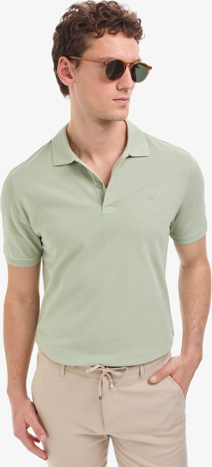 Pierre Cardin Erkek Koyu Mavi Regular Fit %100 Pamuk Kıvrılmaz Düğmeli Polo Yaka Basic Tişört 50325312-VR032