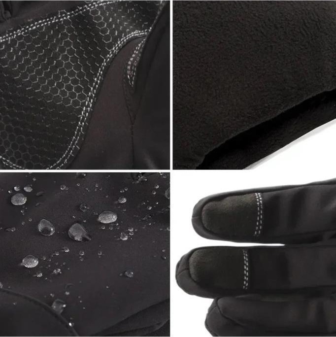 Single Sword Softshell Soğuk Rüzgar ve Suya Dayanıklı Dokunmatik Eldiven Motosiklet ve Taktik Eldiven Tam Parmak - Beden: L | Renk: Siyah görsel 8