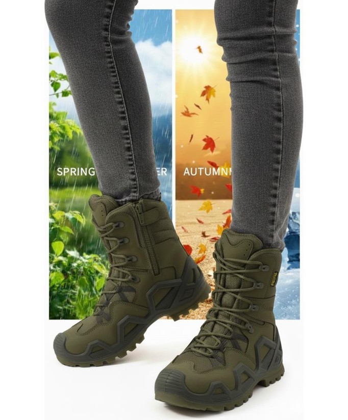 Single Sword Mevsim SS602 - Fermuarlı Outdoor Kadın&Erkek Taktik Askeri Bot ve Postal 4 - Renk: Bej | Beden: 41 görsel 8