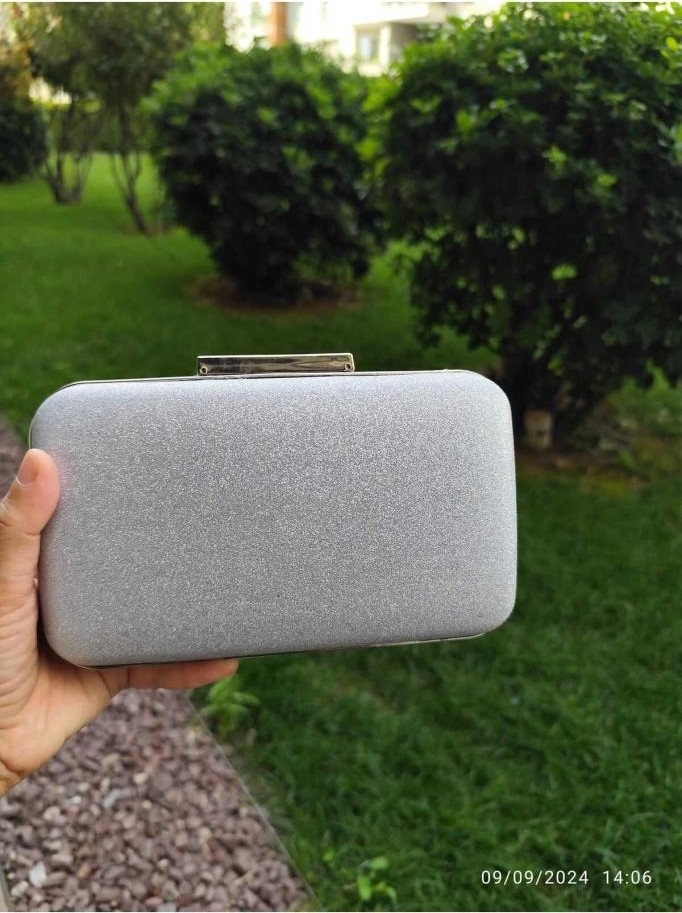 Altaylar Tedarik Lowell Home Gümüş Simli Abiye Çanta görsel 3
