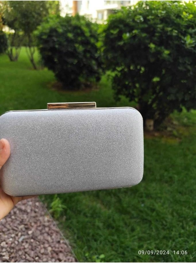 Altaylar Tedarik Lowell Home Gümüş Simli Abiye Çanta görsel 5