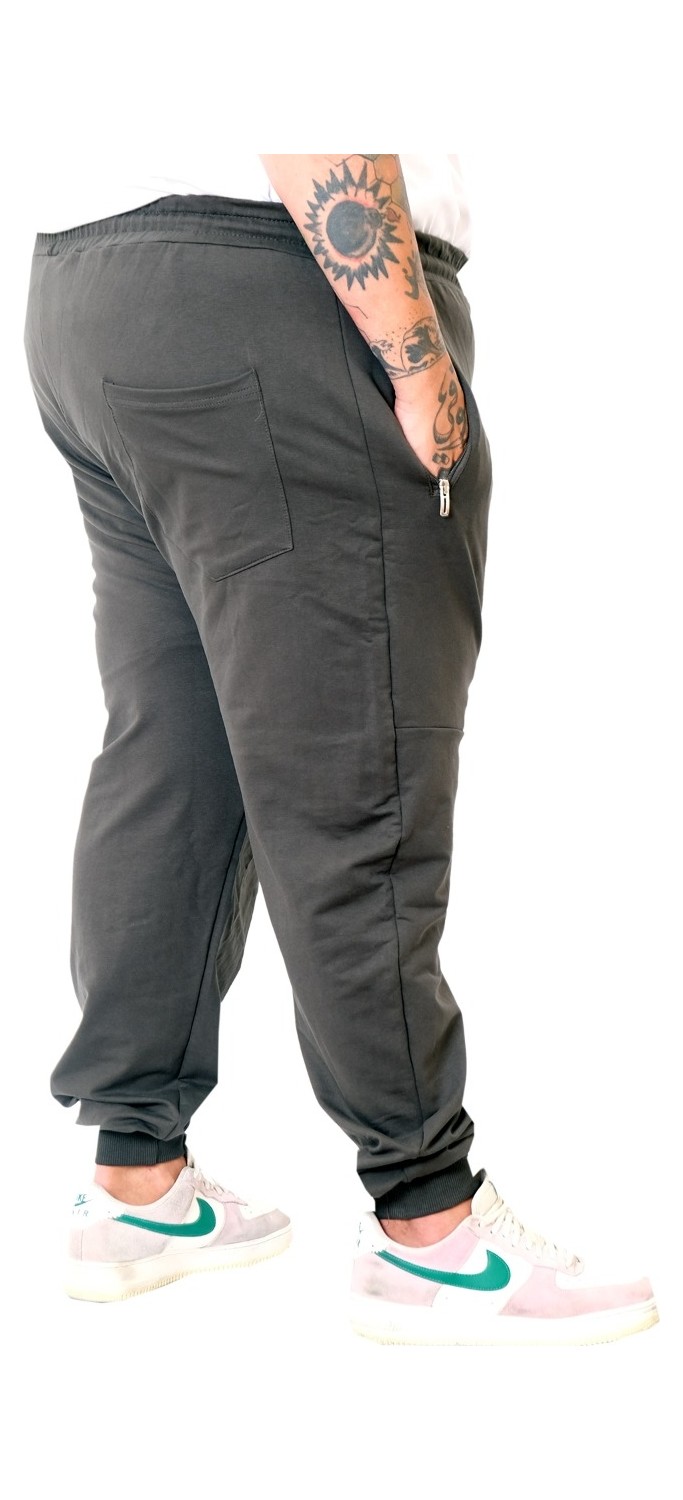 ModeXL Büyük Beden Erkek Eşofman Altı Zippered Darpaça Esnek Kumaş 22501 Siyah görsel 8