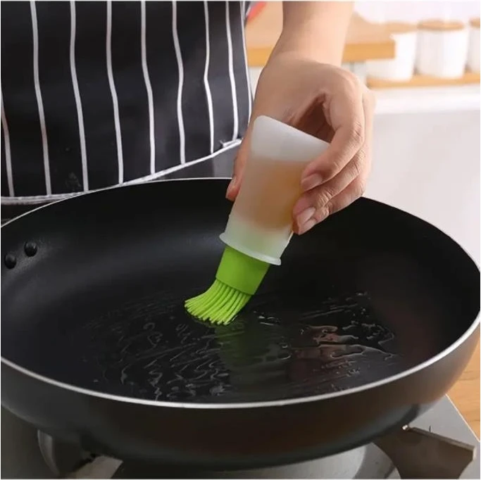 Resim 60 ml Silikon Yağ Fırça Şişesi Yumurta Sos Sürme Yağlama Fırçası Ucu Silikon Fırçalı Yağdanlık 