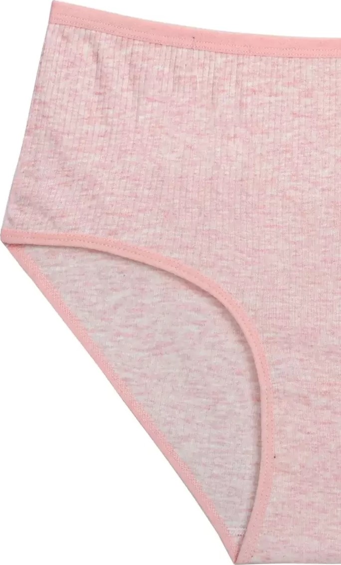4'lü Yeni Seri Renkli Yüksek Bel Fitilli Ribana Bato Külot Pembe görsel 2