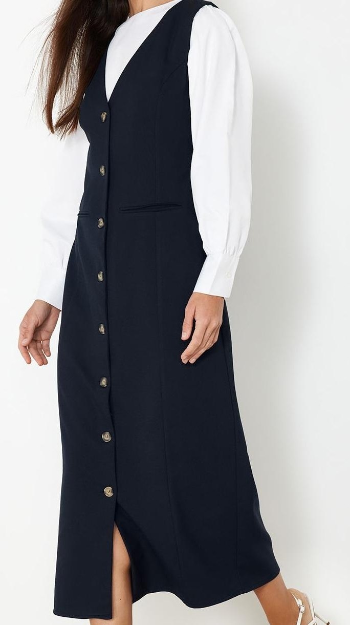 Ersefa Moda Stil Regular V Yaka Maxi Boy Tesettür Dokuma Kumaş Jile Elbise görsel 4
