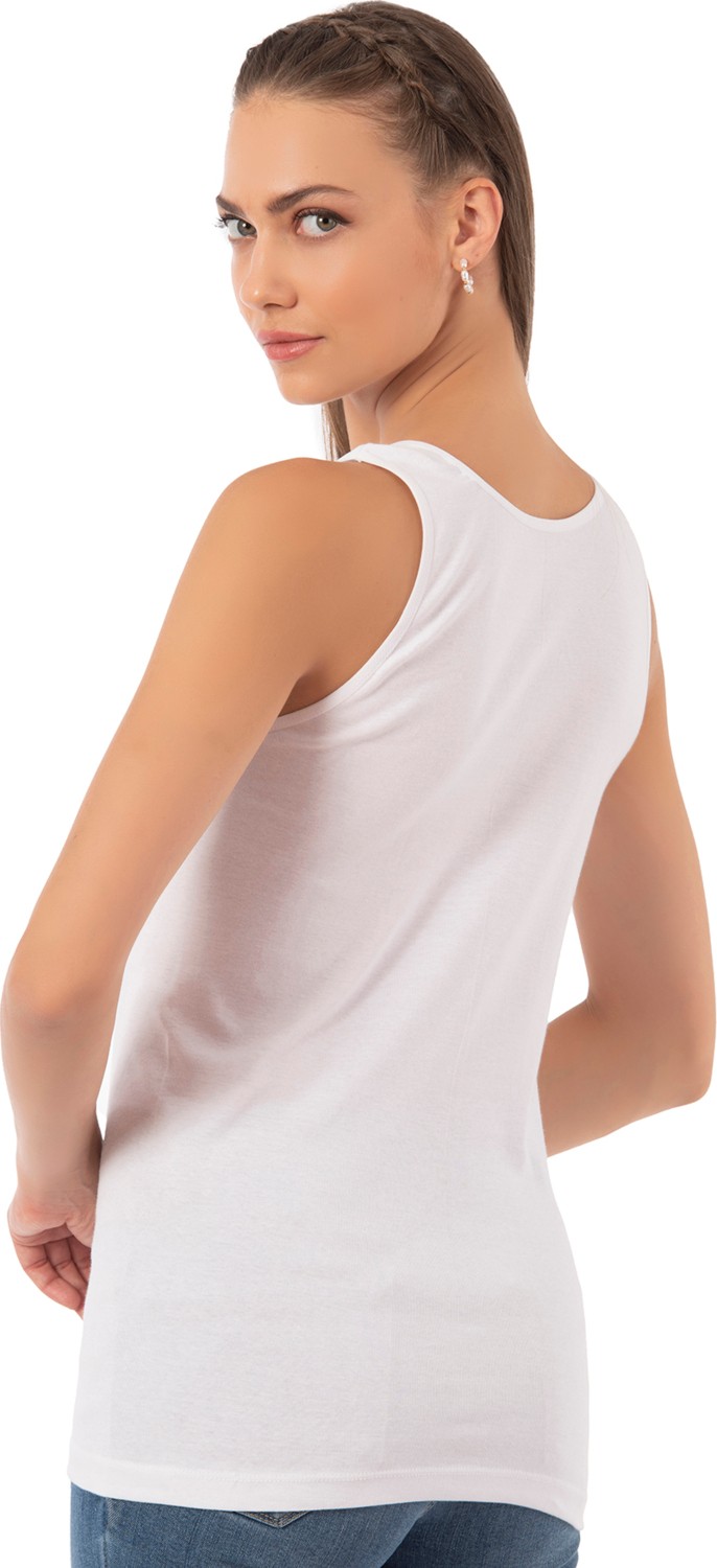 Özkan Underwear Özkan 0111 6'lı Paket Kadın Pamuklu Ribana Esnek Biyeli Kalın Askılı Örme Atlet görsel 3