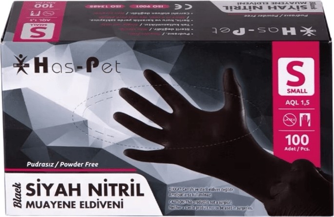 TeknoKapsül Haspet - Siyah Nitril Muayene Eldiveni