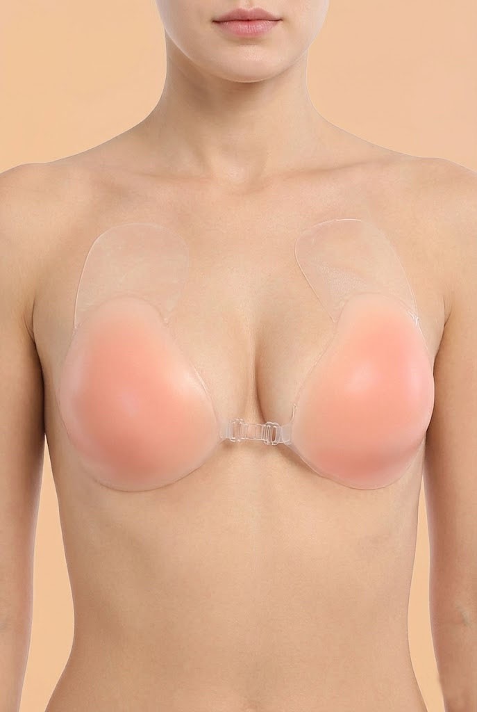 Femline Yapışkanlı Silikon Asansör Sütyen - Push Up - Klipsli - Görünmez Dikleştirici görsel 4