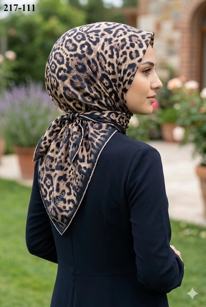 Lo'cella Soft Pamuk Eşarp (Leopar Desen) 217-111