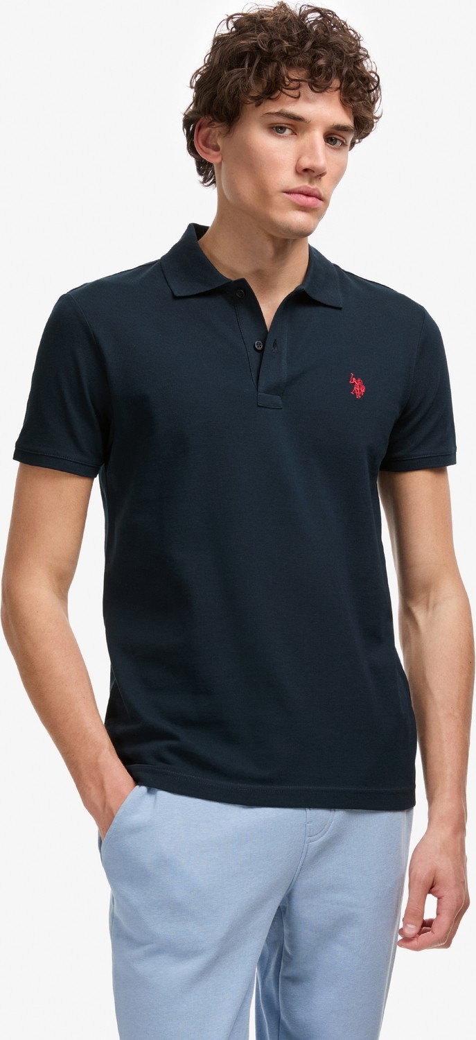 U.S. Polo Assn. Erkek Koyu Yeşil Slim Fit Polo Yaka Basic Tişört 50322347-VR079