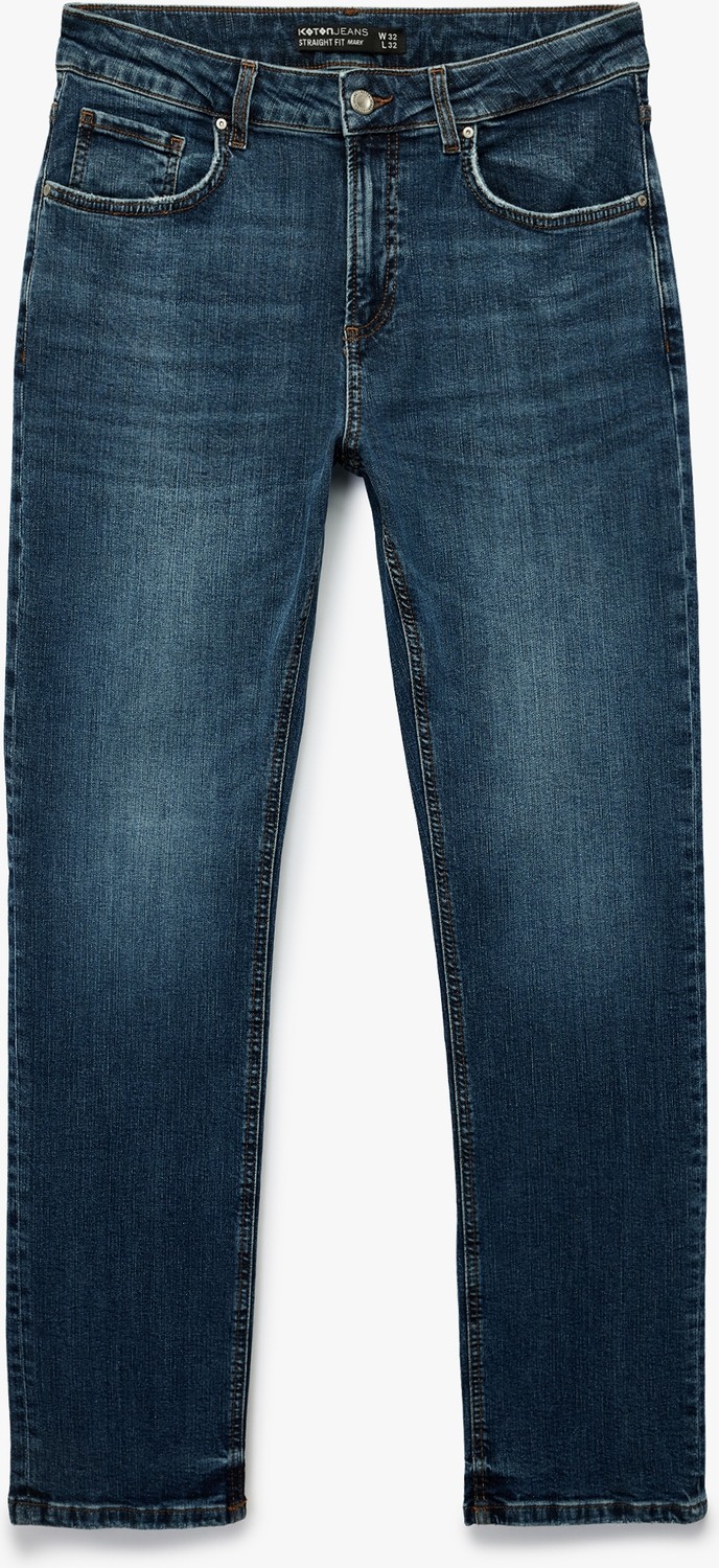 Koton Pamuklu Normal Bel Straight Fit Jean Pantolon - Mark Jean görsel 4