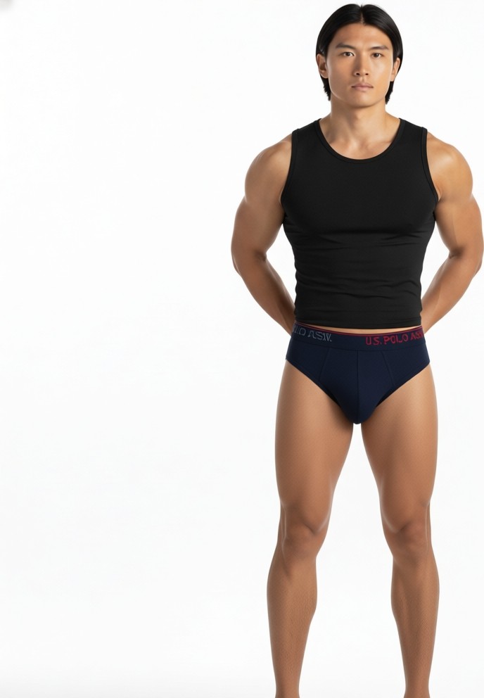 U.S. Polo Assn. Erkek Siyah - Antrasit Melanj - Lacivert 3'lü Slip görsel 6