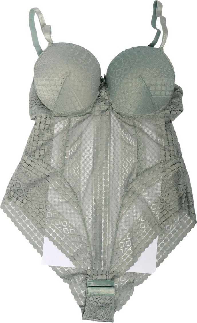 Hadiora Kadın Çağla Yeşili Dantelli Destekli Bodysuit görsel 4
