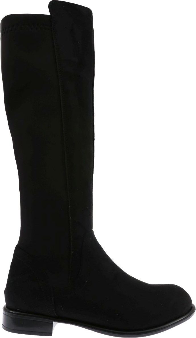 DGN 501 Kadın Knee High Flats Çizme 20K Siyah Suni Deri Arkası Stretch Şık Tasarım görsel 6