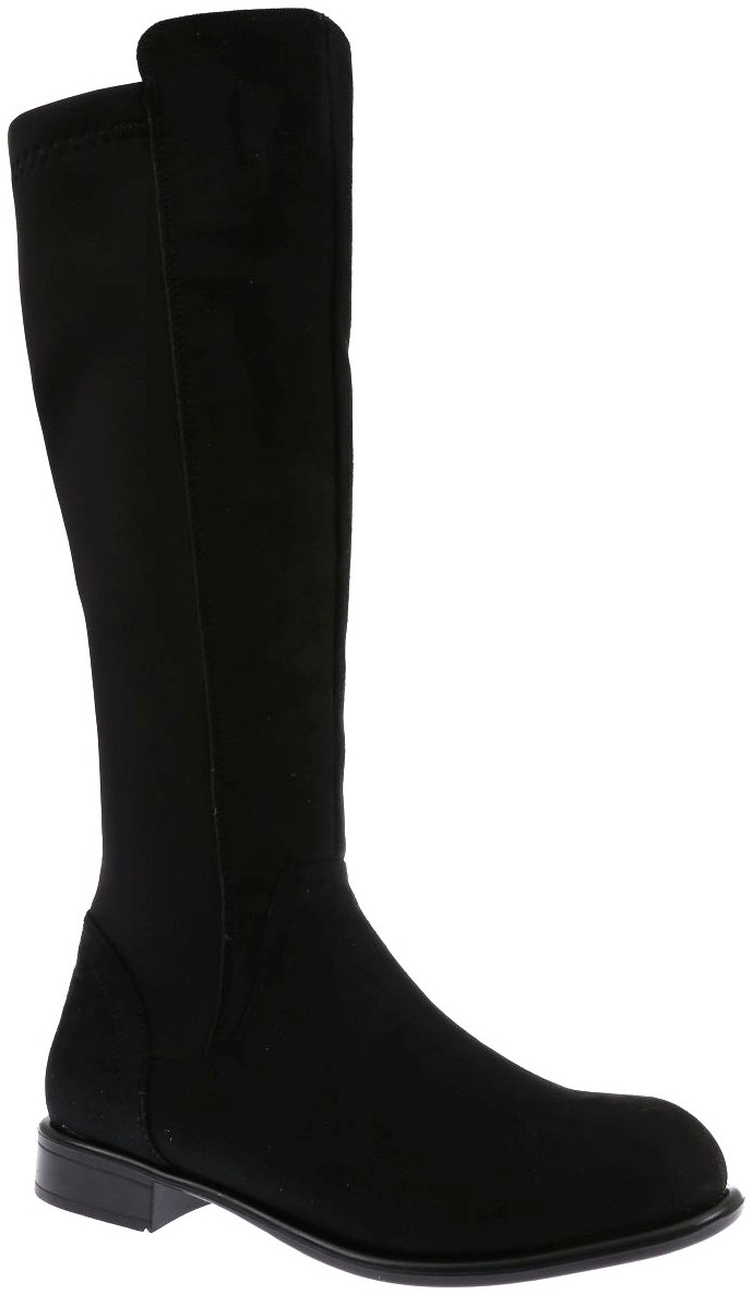 DGN 501 Kadın Knee High Flats Çizme 20K Siyah Suni Deri Arkası Stretch Şık Tasarım görsel 7