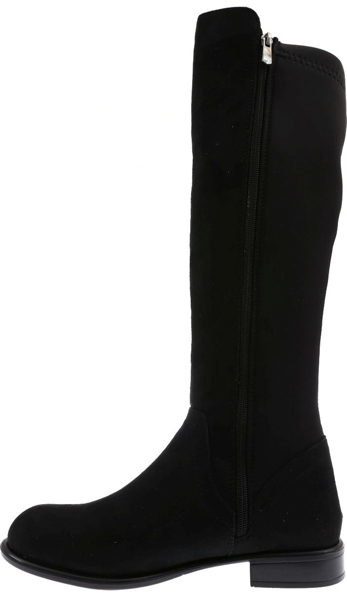 DGN 501 Kadın Knee High Flats Çizme 20K Siyah Suni Deri Arkası Stretch Şık Tasarım görsel 8