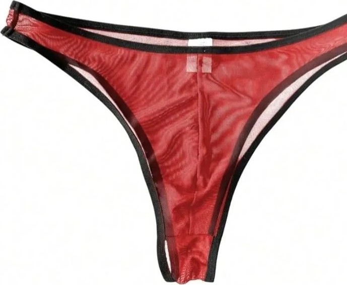 TeknoKapsül Erkek Biyeli Kırmızı Transparan Brazillian Slip - Renkli / Xl