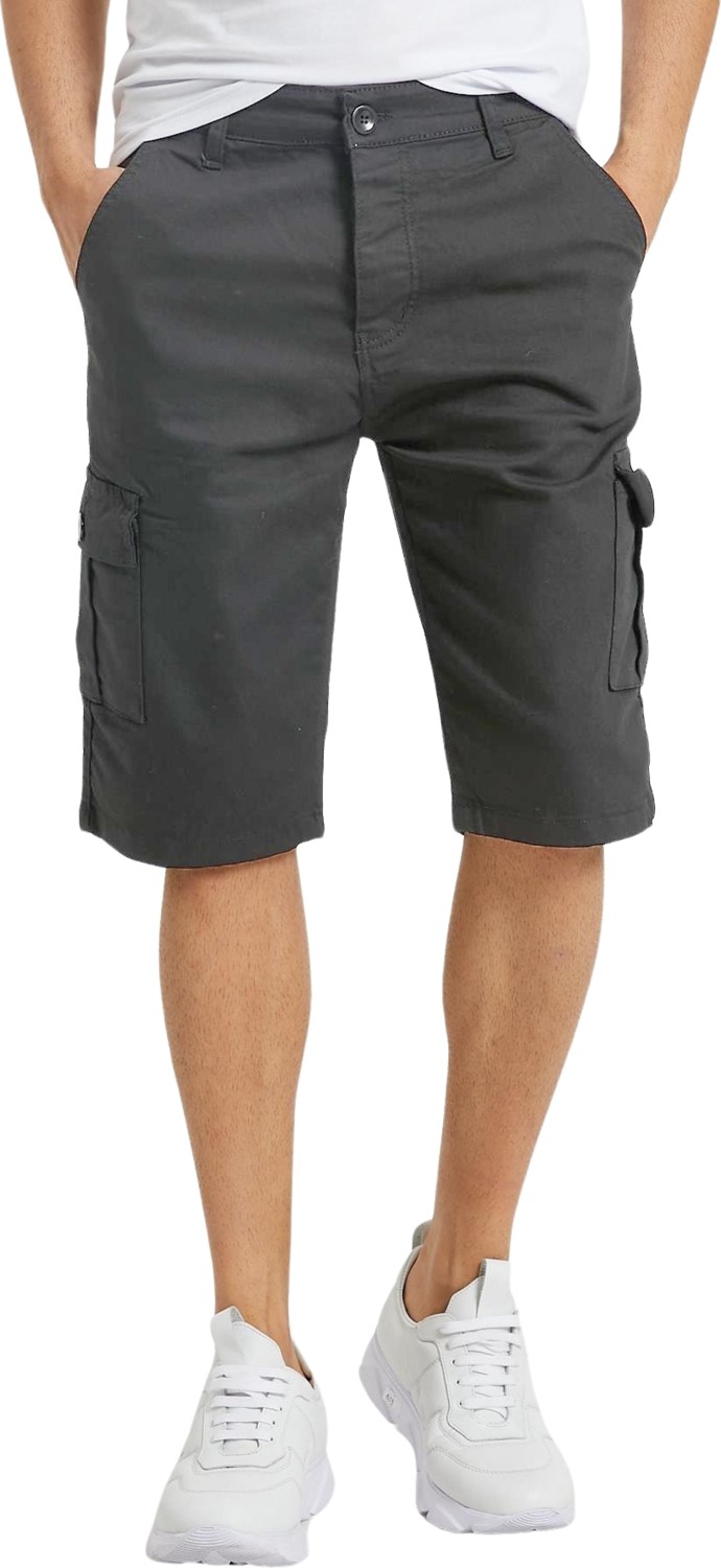Domoda Slim Fit Erkek Kargo Şort Yandan Cepli Krem Renkli Esnek Kumaş Düz Desenli