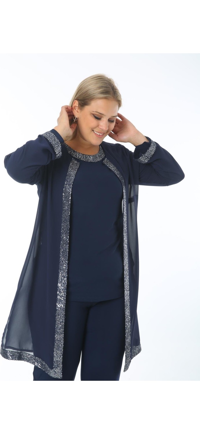 Arıkan Büyük Beden 3717 Ceket+Bluz Ikili Takım görsel 6