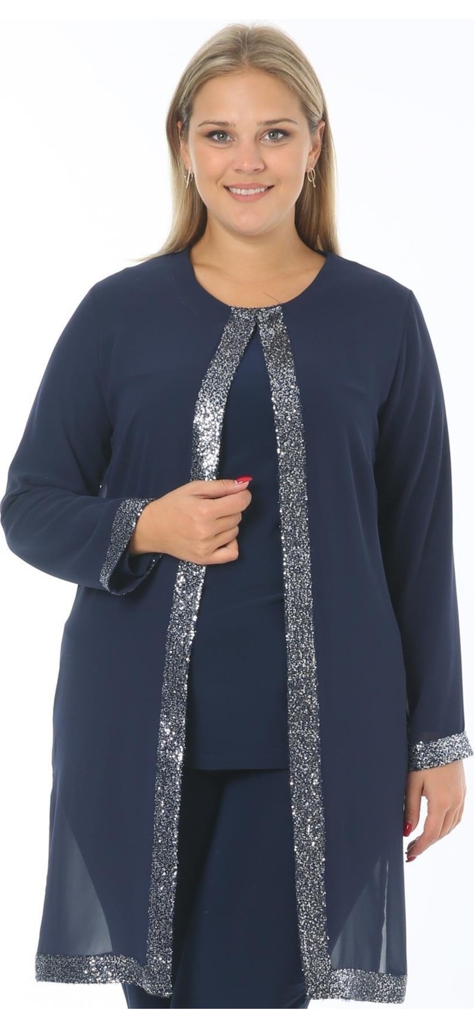 Arıkan Büyük Beden 3717 Ceket+Bluz Ikili Takım görsel 7