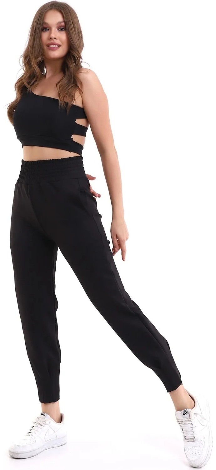 Win Moda Yüksek Bel Scuba Dalgıç Eşofman Altı Geniş Kemer görsel 5