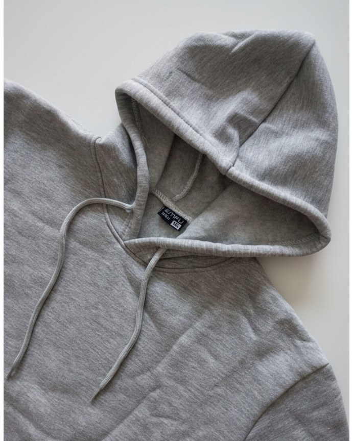 Balkonda Sweatshirt Kapüşonlu 3 Iplik Bol Kesim Yumuşak Esnek Unisex Mat Siyah görsel 2